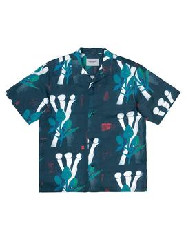 Camisa Carhartt SS Tom Krcl Flowers Shirt Azul