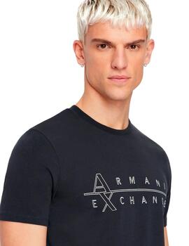 Camiseta Armani Exchange Logo Azul Marino