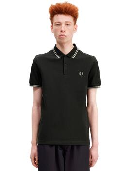Polo Fred Perry M3600 Franjas Verde Oscuro
