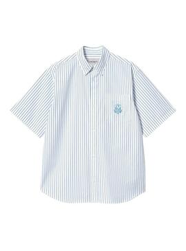 Camisa Carhartt S/S Linus Shirt Rayas Blanca
