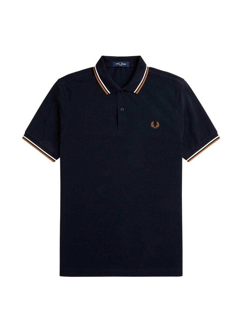 Polo Fred Perry M3600 Franjas Azul Marino