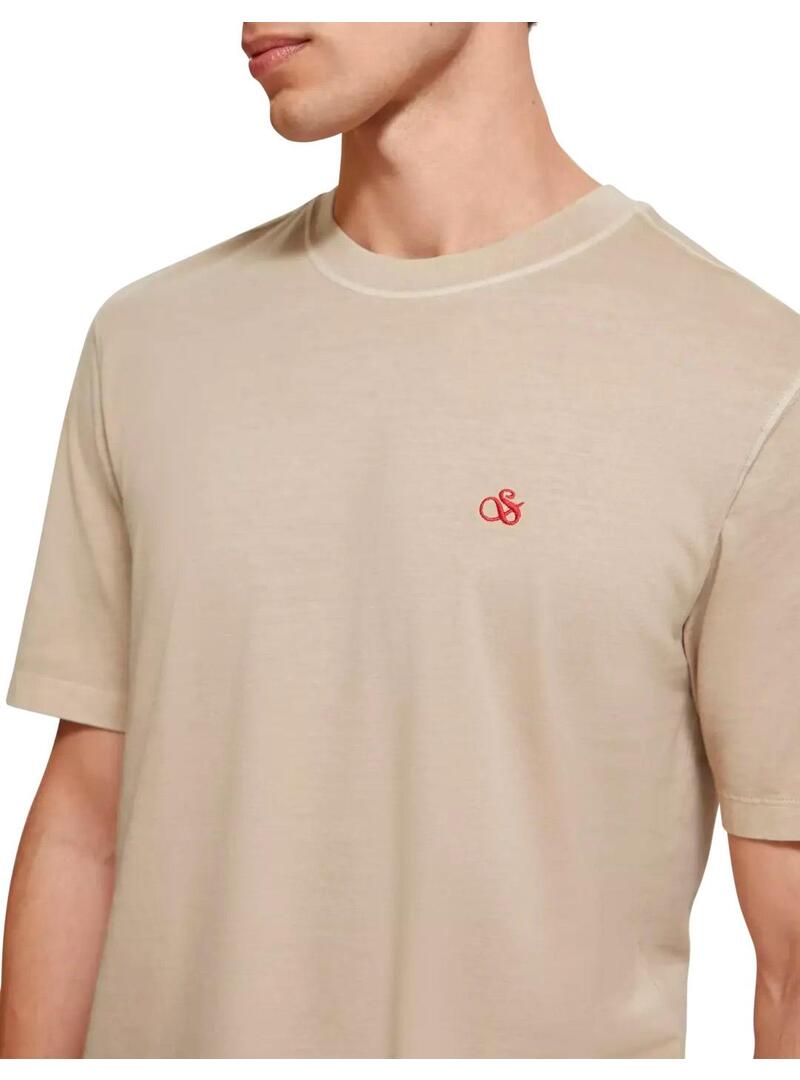 Camiseta Scotch Soda Garment Dye Logo Crew Beige