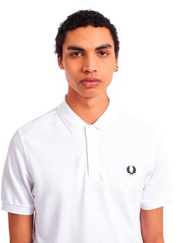 Polo Fred Perry Liso M6000 Blanco