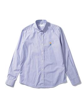 Camisa Edmmond Studios Cuadro Pequeño Flowers Bd Shirt Azul