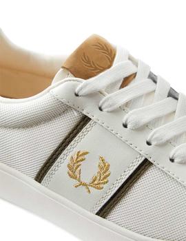 Zapatillas Fred Perry Spencer Mesh Leather Blancas