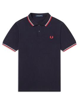 Polo Fred Perry M3600 Franjas Marino