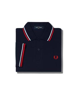 Polo Fred Perry M3600 Franjas Marino