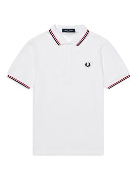 Polo Fred Perry M3600 Franjas Blanco