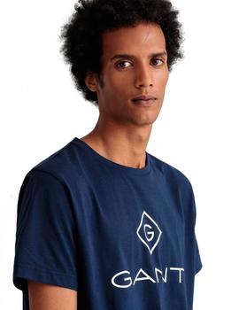 Camiseta Gant Lock Up Azul Marino