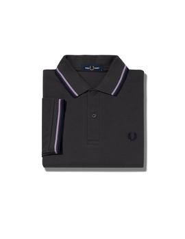Polo Fred Perry M3600 Franjas Gris Oscuro