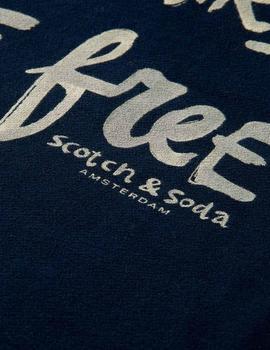 Sudadera Scotch Soda Motivo Gráfico Azul Marino