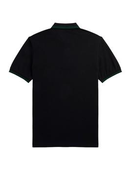 Polo Fred Perry M3600 Franjas Negro Verde